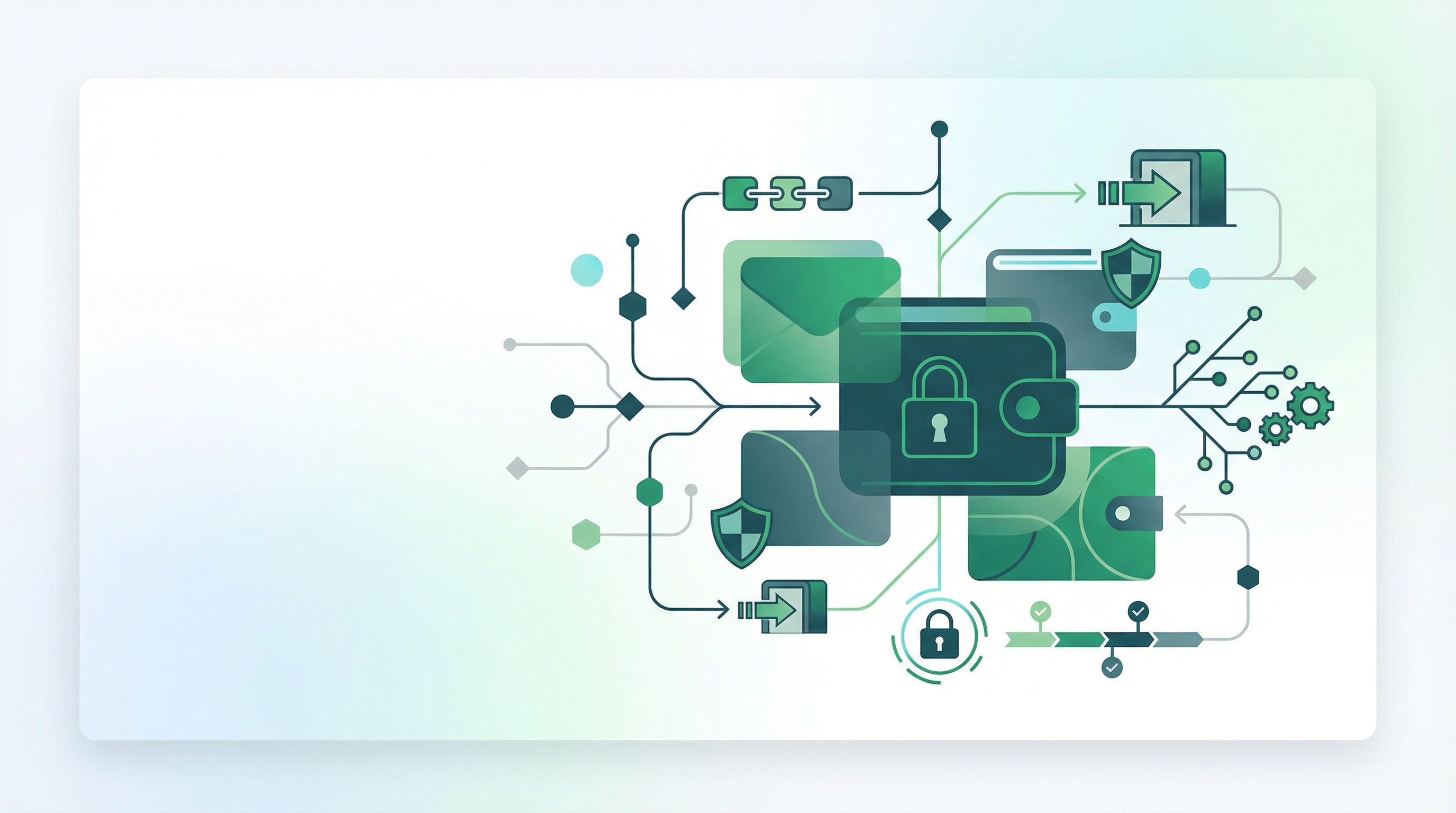 Illustration of secure customizable wallets with automated payment flows